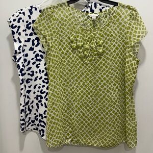 2 Pretty Summer Tops, Size Large, EC